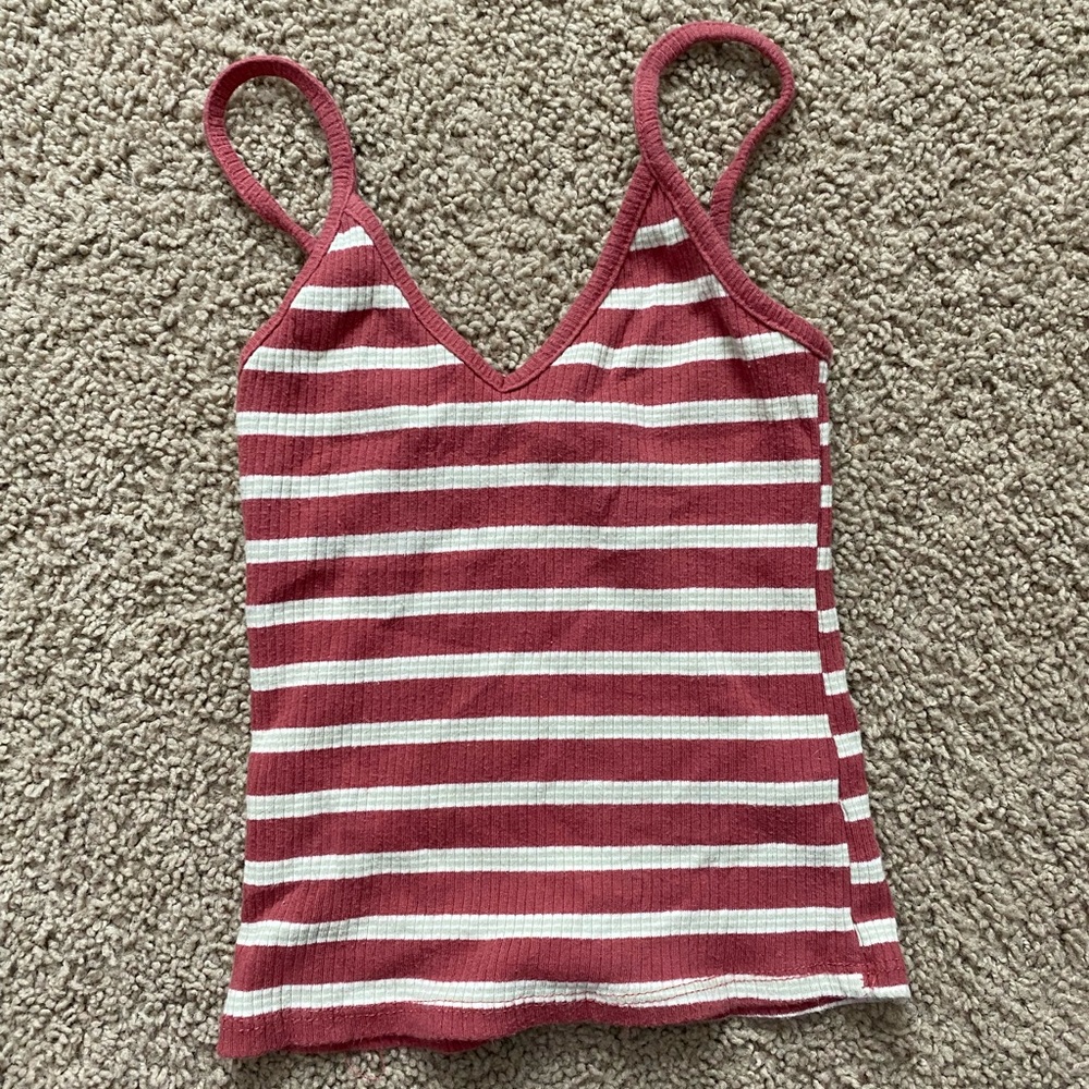 Tillys Ribbed Tanktop Red, White, Green Stripes